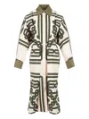 Biyan Striped Collared Midi Dress In Multi