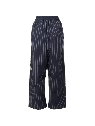 Biyan Striped-pattern Trousers In Blue