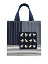 Biyan Striped Tote Bag In Blue