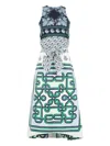 Biyan Tie-waist Printed Maxi Dress In Green