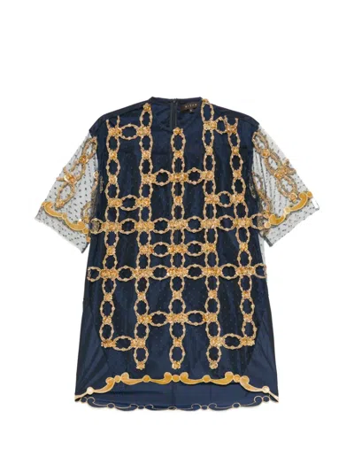 Biyan Tulle Blouse In Brown