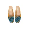 Bizu Women's Blue / Yellow / Orange Mule, Slip On - Orange & Turquoise Shoes, Made In Italy, Vortice In Yellow/orange/blue