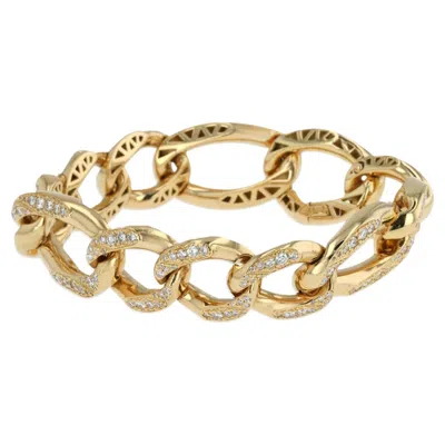 Pre-owned Bizzotto Gioielli 18k Yellow Gold Diamond Link Bracelet