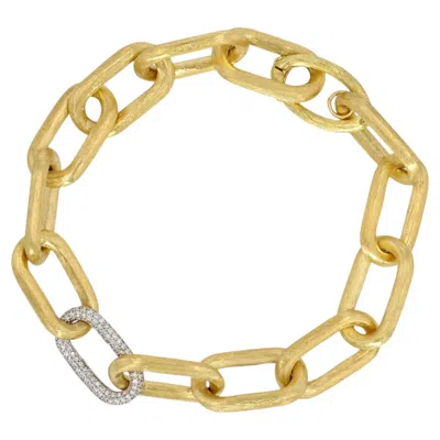 Pre-owned Bizzotto Gioielli 18k Yellow Gold Diamond Link Bracelet By