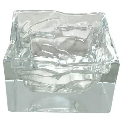 Pre-owned Bjorn Weckstrom Nuutajärvi Arktis Bowl Large By Björn Weckström, Scandinavian Modern Art Glass In Gray