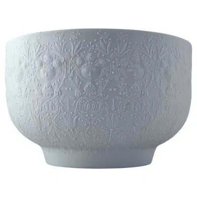 Pre-owned Bjorn Wiinblad White Matte Porcelain Faces Fruit Centerpiece Bowl  Rosenthal
