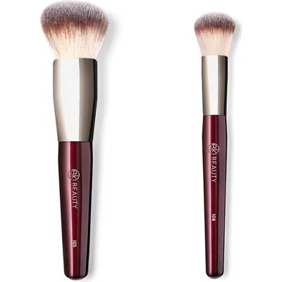Bk Beauty Large Buffer & Round Foundation Brush Set In Burgundy