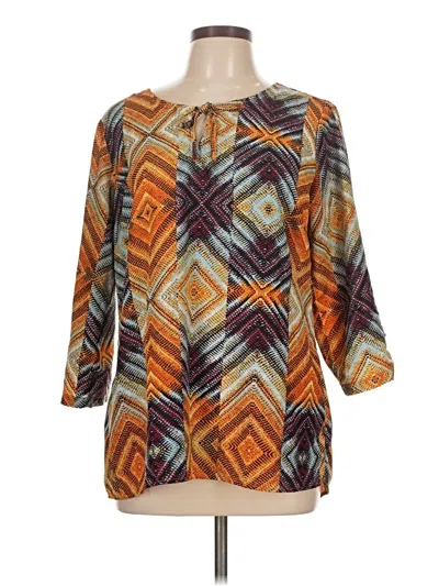 Pre-owned Bke 3/4 Sleeve Blouse In Orange