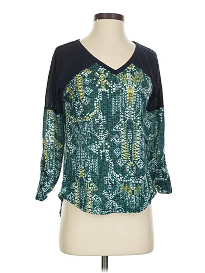 Pre-owned Bke 3/4 Sleeve Blouse In Teal