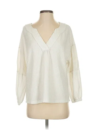 Pre-owned Bke 3/4 Sleeve Blouse In White