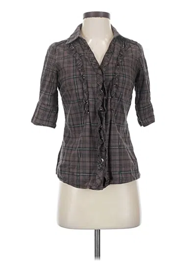 Pre-owned Bke 3/4 Sleeve Button Down Shirt In Gray