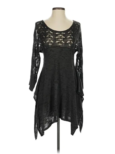 Pre-owned Bke 3/4 Sleeve Top Black Cold Shoulder Neckline Tops