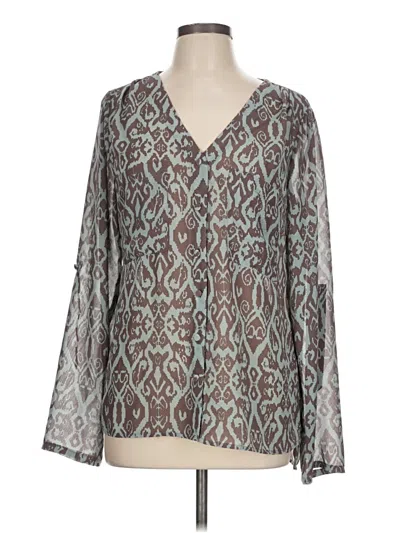 Pre-owned Bke Long Sleeve Blouse In Blue