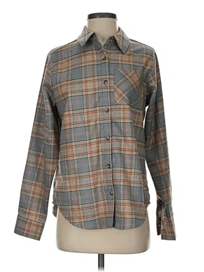 Pre-owned Bke Long Sleeve Blouse In Gray