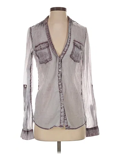Pre-owned Bke Long Sleeve Blouse In Gray