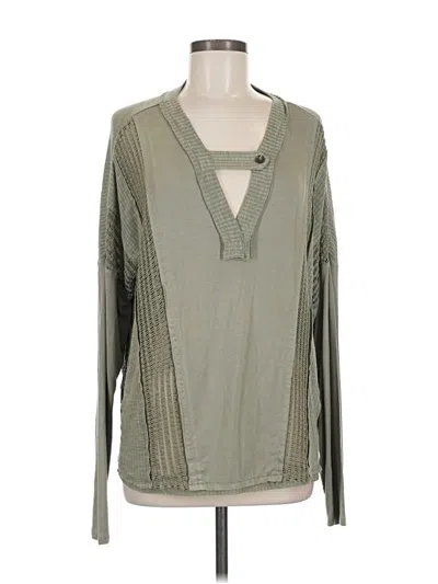 Pre-owned Bke Long Sleeve Blouse In Green