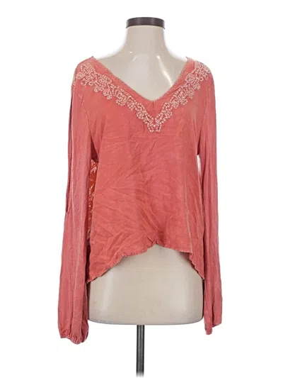Pre-owned Bke Long Sleeve Blouse In Pink