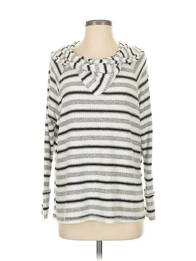 Pre-owned Bke Long Sleeve Blouse In Silver