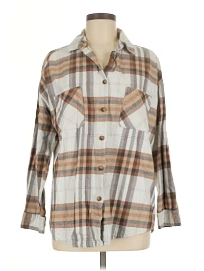 Pre-owned Bke Long Sleeve Button Down Shirt In Brown