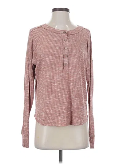 Pre-owned Bke Long Sleeve Henley Shirt In Pink
