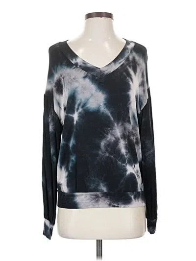 Pre-owned Bke Long Sleeve Top Black Scoop Neck Tops