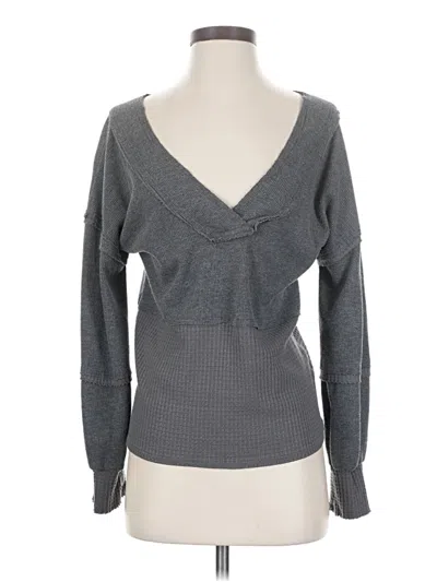 Pre-owned Bke Long Sleeve Top Gray Sweetheart Neckline Tops