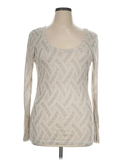 Pre-owned Bke Long Sleeve Top Silver Scoop Neck Tops