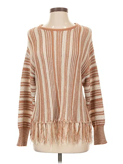 Pre-owned Bke Long Sleeve Top Tan Turtleneck Tops