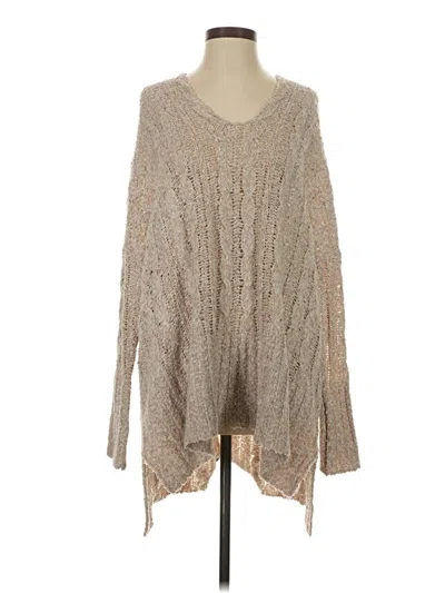 Pre-owned Bke Poncho In Tan