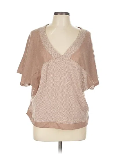 Pre-owned Bke Short Sleeve Blouse In Brown