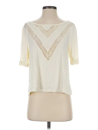 Pre-owned Bke Short Sleeve Blouse In Ivory
