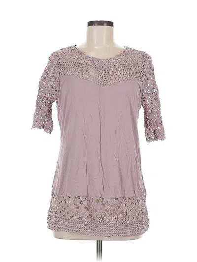 Pre-owned Bke Short Sleeve Blouse In Purple
