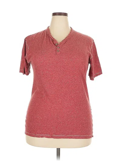 Pre-owned Bke Short Sleeve Henley Shirt In Red