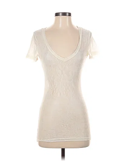 Pre-owned Bke Short Sleeve Top Ivory Sweetheart Neckline Tops In White