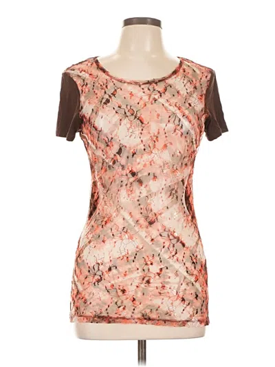 Pre-owned Bke Short Sleeve Top Orange Scoop Neck Tops