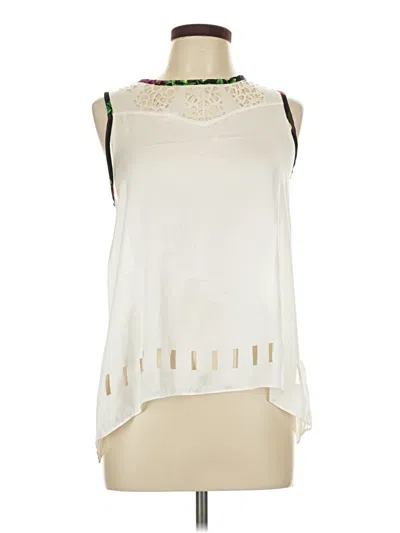 Pre-owned Bke Sleeveless Blouse In White