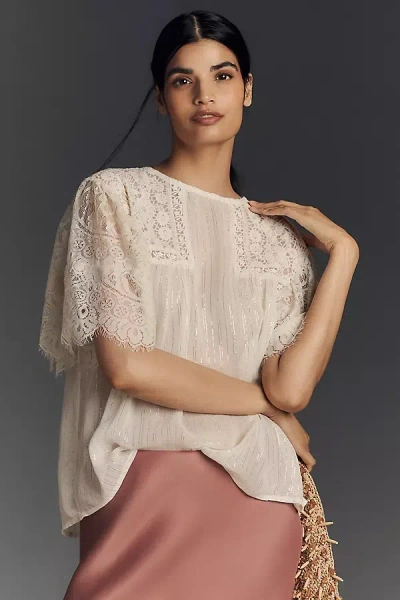 Bl-nk Aleenana Short-sleeve Top In Neutral