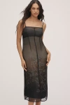 Bl-nk Briony Sleeveless Mesh Slip Midi Dress In Black