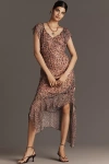 Bl-nk Darcey Cap-sleeve Asymmetric Slip Midi Dress In Sand