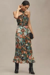 Bl-nk Elainne Halter Midi Dress In Blue