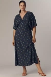 Bl-nk Elettra Short-sleeve Midi Dress In Blue