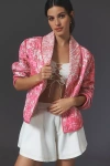 Bl-nk Printed Quilted Jacket In Pink