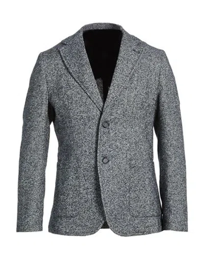 Bl.11  Block Eleven Bl.11 Block Eleven Man Blazer Midnight Blue Size 38 Cotton, Polyester In Gray