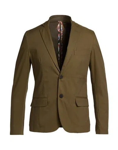 Bl.11  Block Eleven Bl.11 Block Eleven Man Blazer Military Green Size 34 Cotton, Polyamide, Elastane