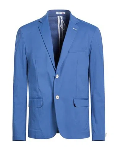 Bl.11  Block Eleven Bl.11 Block Eleven Man Blazer Navy Size 42 Cotton, Polyamide, Elastane In Blue