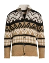 Bl.11  Block Eleven Bl.11 Block Eleven Man Cardigan Sand Size M Acrylic, Polyester In Multi