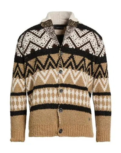 Bl.11  Block Eleven Bl.11 Block Eleven Man Cardigan Sand Size M Acrylic, Polyester In Multi