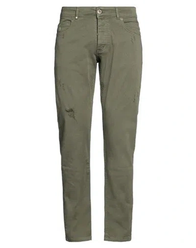 Bl.11  Block Eleven Bl.11 Block Eleven Man Pants Military Green Size 36 Cotton, Elastane