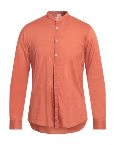 Bl.11  Block Eleven Bl.11 Block Eleven Man Shirt Rust Size Xl Cotton In Red