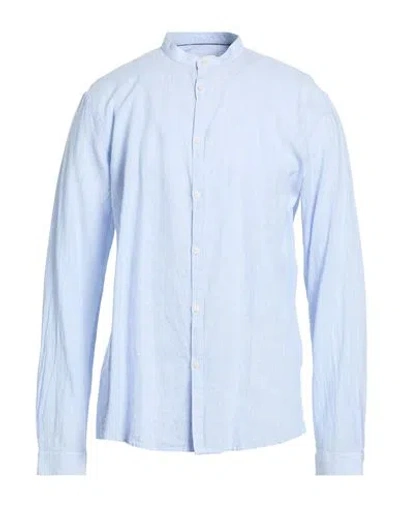 Bl.11  Block Eleven Bl.11 Block Eleven Man Shirt Sky Blue Size Xxl Linen, Cotton